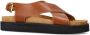Sacha Dames Cognac leren plateau sandalen - Thumbnail 3