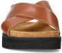 Sacha Dames Cognac leren plateau sandalen - Thumbnail 4