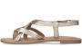 Sacha Dames Gouden leren sandalen met gekruiste bandjes - Thumbnail 3