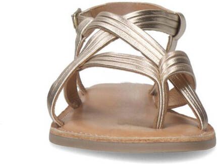 Sacha leren sandalen goud
