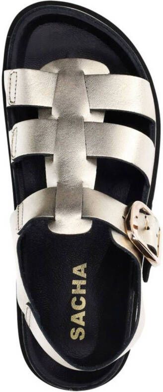 Sacha leren sandalen goud