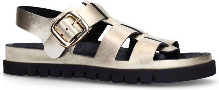 Sacha leren sandalen goud