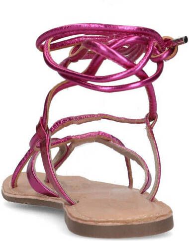 Sacha leren sandalen roze metallic