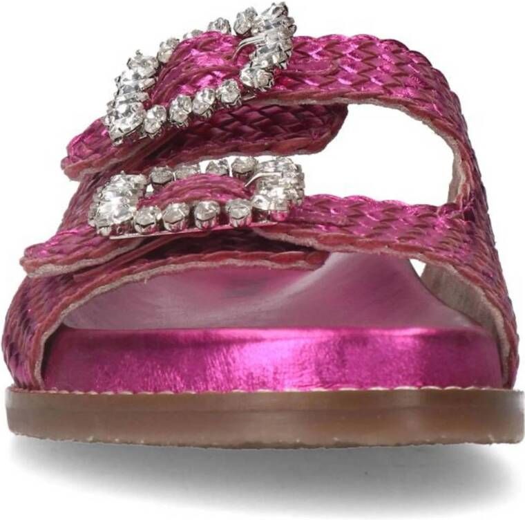 Sacha leren sandalen roze metallic