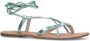 Sacha Dames Mintgroene metallic leren sandalen - Thumbnail 4