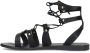 Sacha Dames Zwarte leren sandalen - Thumbnail 3