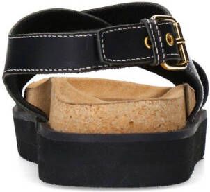 Sacha leren sandalen zwart