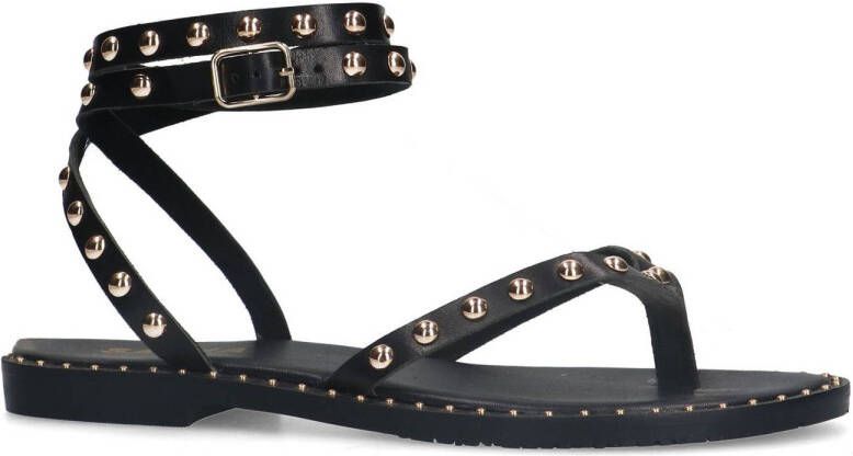 Sacha leren sandalen zwart