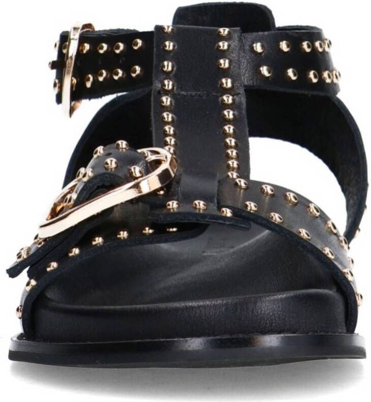 Sacha leren sandalen zwart