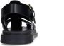 Sacha Dames Zwarte leren sandalen - Thumbnail 4