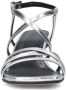 Sacha Dames Zilverkleurige metallic sandalen met trechterhak - Thumbnail 3