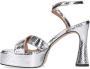 Sacha Dames Zilverkleurige metallic platform sandalen met hak - Thumbnail 4