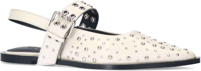 Sacha leren slingback loafers ecru