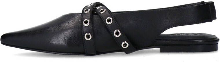 Sacha leren slingback loafers zwart