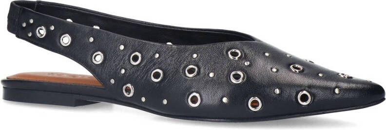 Sacha leren slingback loafers zwart