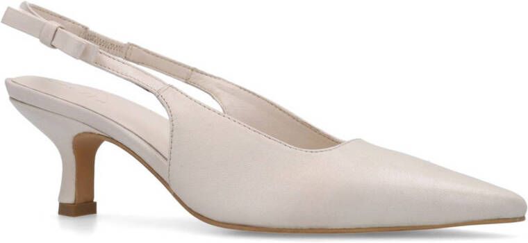 Sacha leren slingback pumps ecru