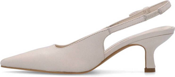 Sacha leren slingback pumps ecru