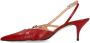 Sacha Dames Rode leren slingbacks met gespen - Thumbnail 4