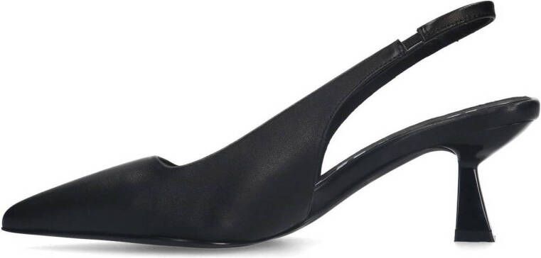 Sacha leren slingback pumps zwart