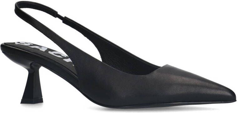 Sacha leren slingback pumps zwart