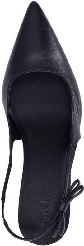 Sacha leren slingback pumps zwart