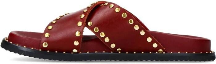 Sacha leren slippers bordeaux