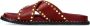 Sacha Dames Rode slippers met goudkleurige studs - Thumbnail 3