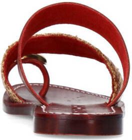 Sacha leren slippers bordeaux