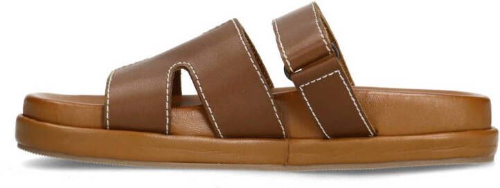 Sacha leren slippers cognac