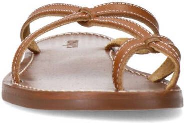 Sacha leren slippers cognac