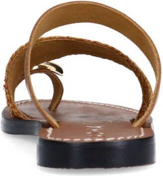 Sacha leren slippers cognac