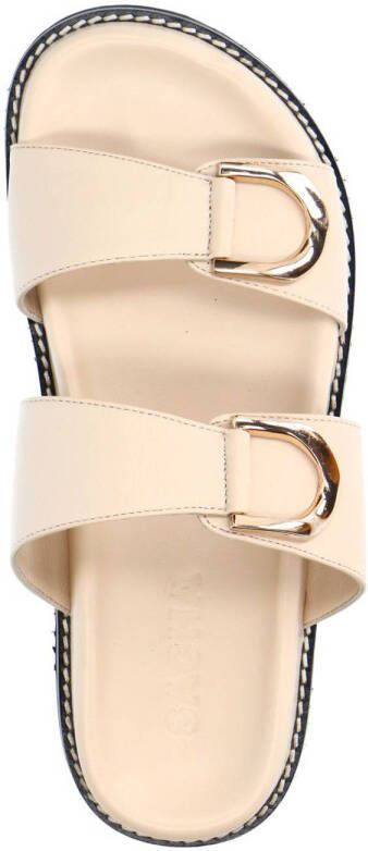 Sacha leren slippers ecru