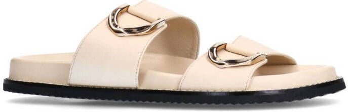 Sacha leren slippers ecru
