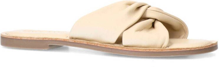 Sacha leren slippers ecru