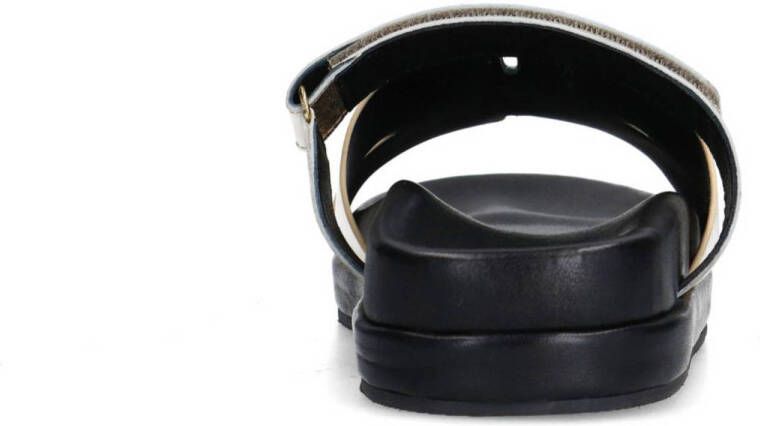 Sacha leren slippers goud