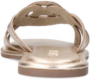 Sacha leren slippers goud