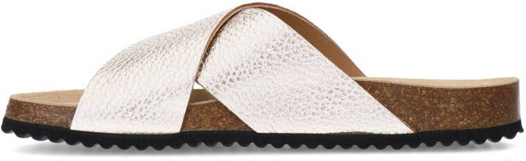 Sacha leren slippers goud