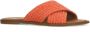 Sacha Dames Oranje slippers met gekruiste bandjes - Thumbnail 3