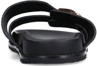 Sacha leren slippers zwart