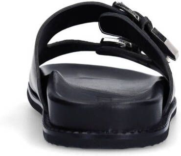Sacha leren slippers zwart