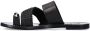 Sacha Dames Zwarte leren slippers met zilverkleurig detail - Thumbnail 3