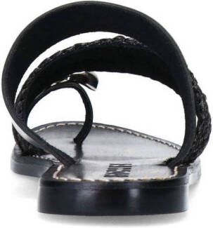 Sacha leren slippers zwart