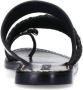 Sacha Dames Zwarte leren slippers met zilverkleurig detail - Thumbnail 4