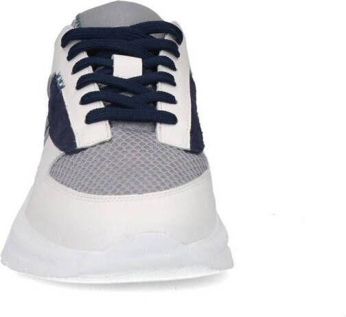 Sacha leren sneakers wit grijs blauw