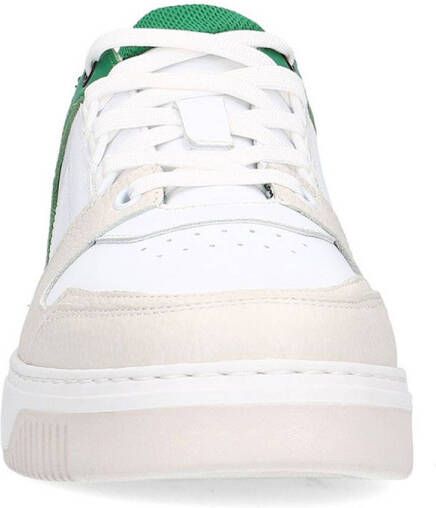 Sacha leren sneakers wit groen