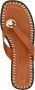Sacha Dames Cognac leren slippers met goudkleurig detail - Thumbnail 7