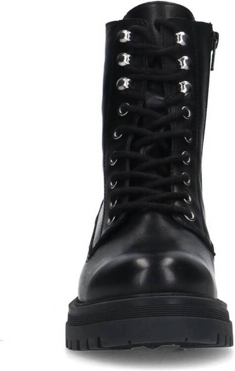 Sacha leren veterboots zwart