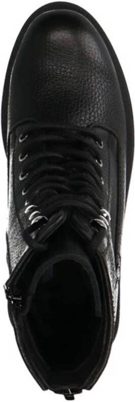Sacha leren veterboots zwart