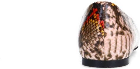Sacha loafers met slangenprint zalm grijs