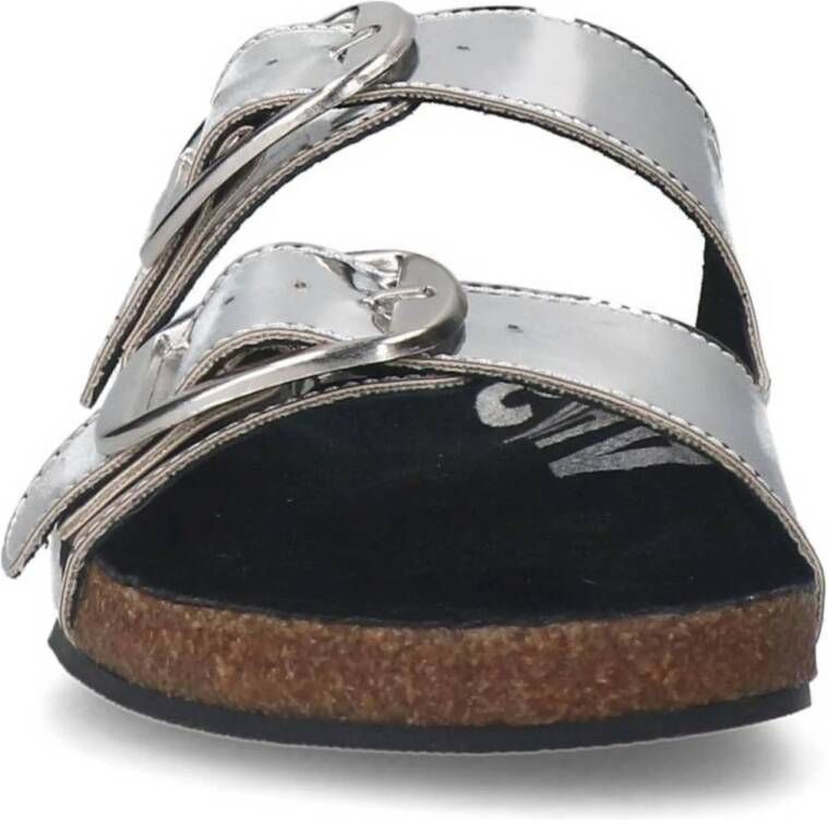 Sacha metallic slippers zilver